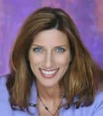 a woman wearing a purple shirt a woman wearing a purple shirt