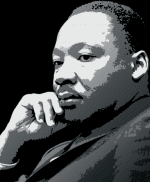 a close up of Martin Luther King, Jr.