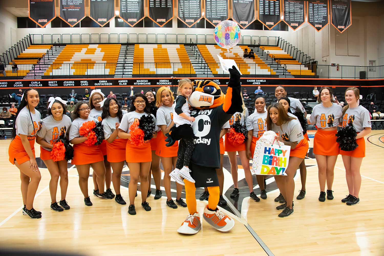 aum cheerleaders curtiss birthday party