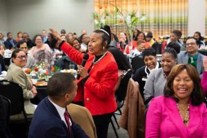 Xernona Clayton, a civil rights activist, former Turner Broadcasting executive and one-time confidante of Dr. Martin Luther King, Jr., speaks at AUM's 2019 MLK Legacy Breakfast.