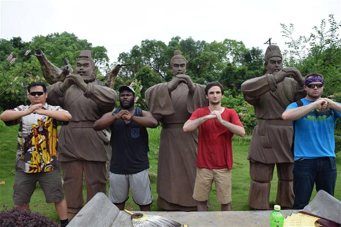 a group of people posing for the camera