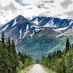 a view of a snow covered mountain