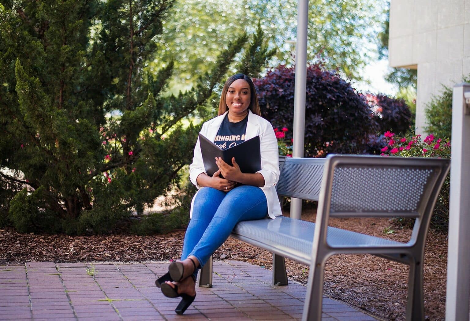 a person sitting on a bench