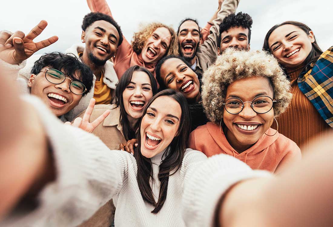 a group of people posing for the camera