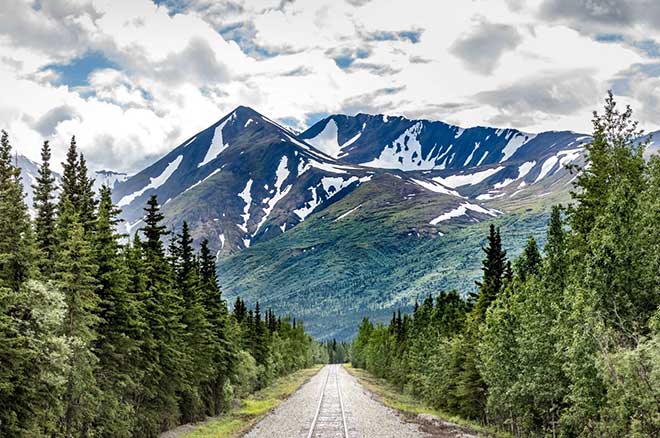 a view of a snow covered mountain