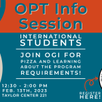 OPT Info session for International Students