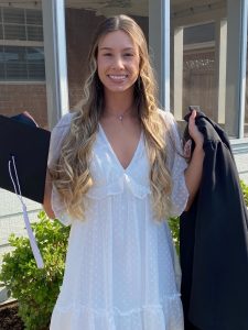 BSW senior Payton Williams with cap and gown