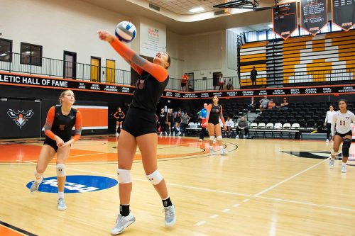 A Woman Playing A Game On The Court