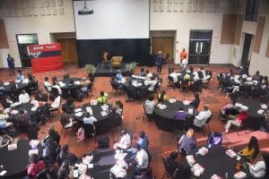 Brazile spoke to nearly 200 AUM students before the September 28 Durr Lecture.