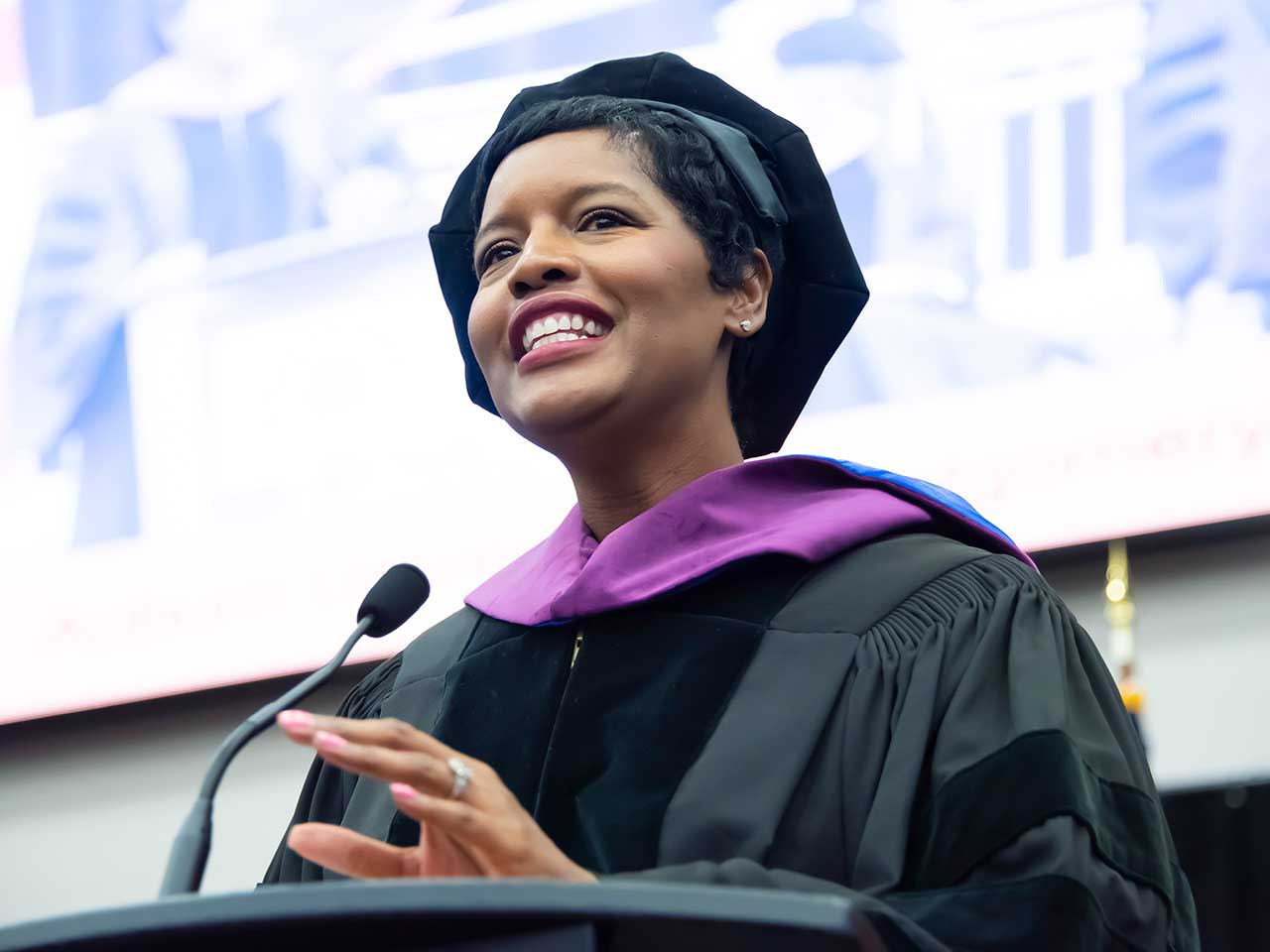 a woman smiling for the camera