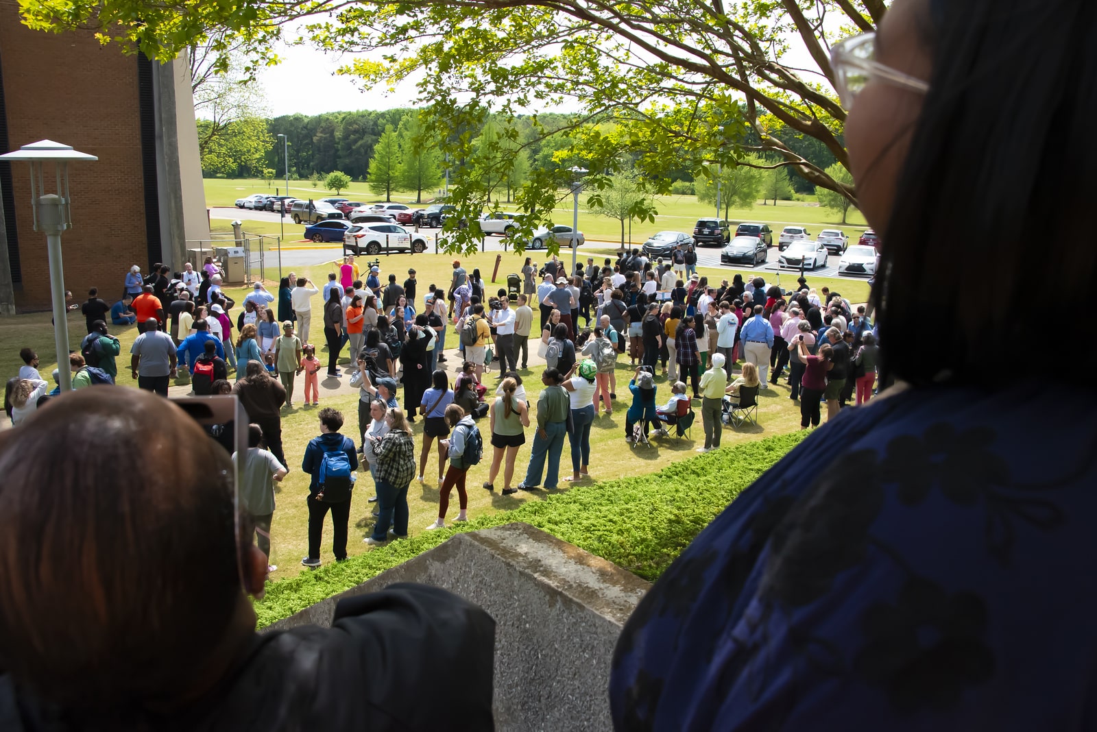 a crowd of people at a park