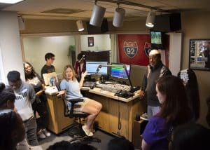 a group of people in a room