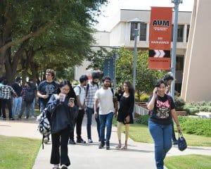 Students walk around the quad.