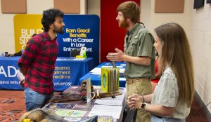 A student inquires about state about career opportunities.