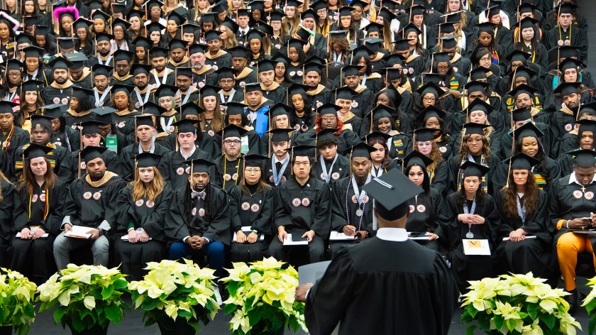 A Speaker Addresses Auburn University At Montgomery's Fall 2024 Graduating Class.