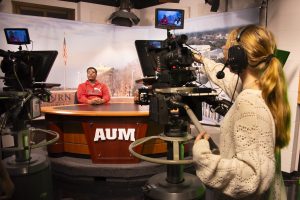 High school and middle school students create their own news show during the AV Storytelling Camp.