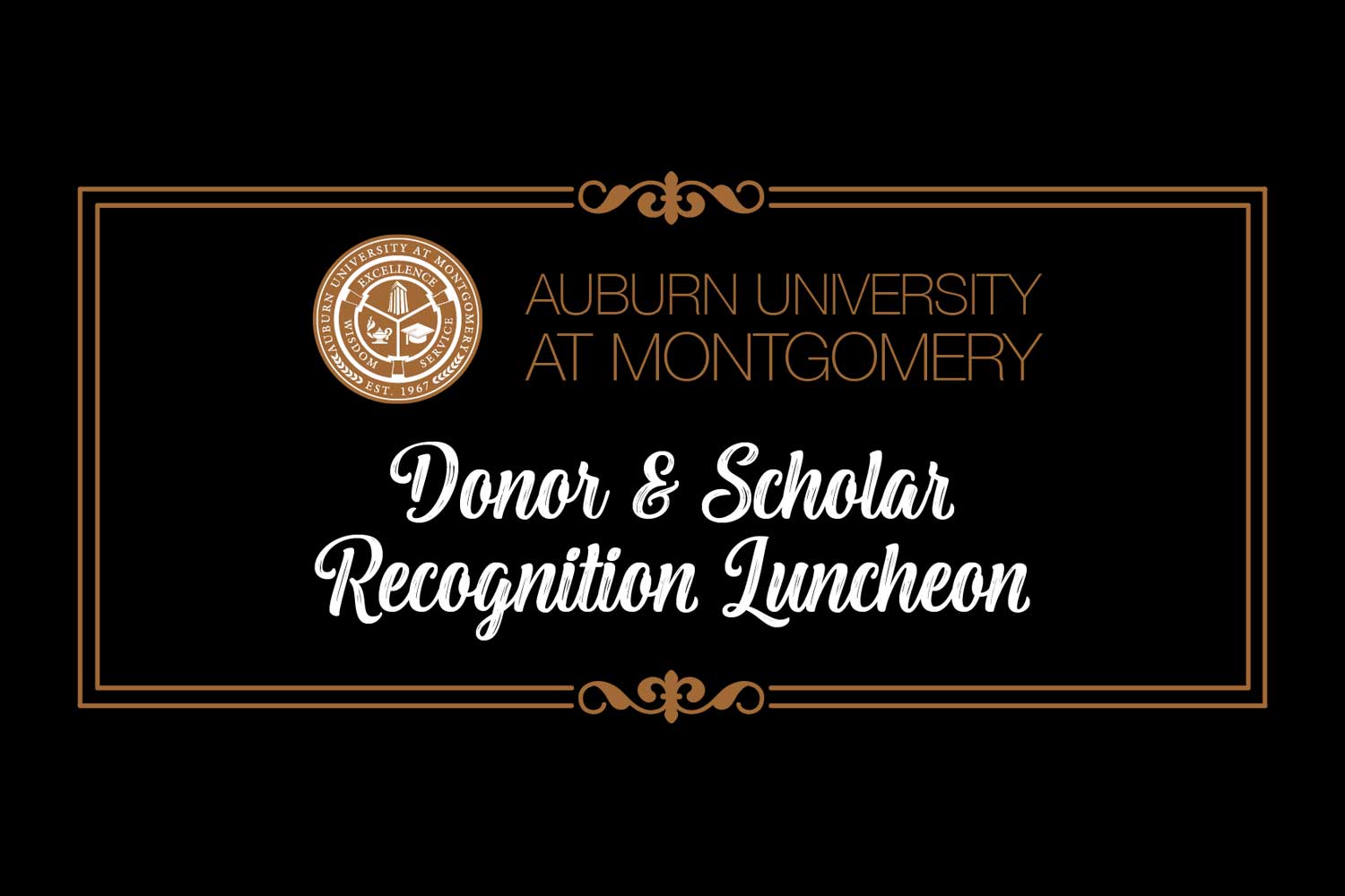 Auburn University at Montgomery Donor & Scholar Recognition Luncheon banner.