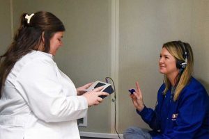 Students practice Speech and Hearing techniques.