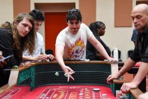 Samuel "Goose" Alford plays games at Casino Night.