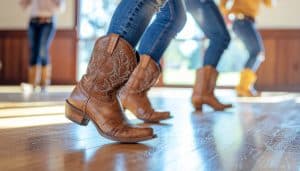 Stock image of line dancing