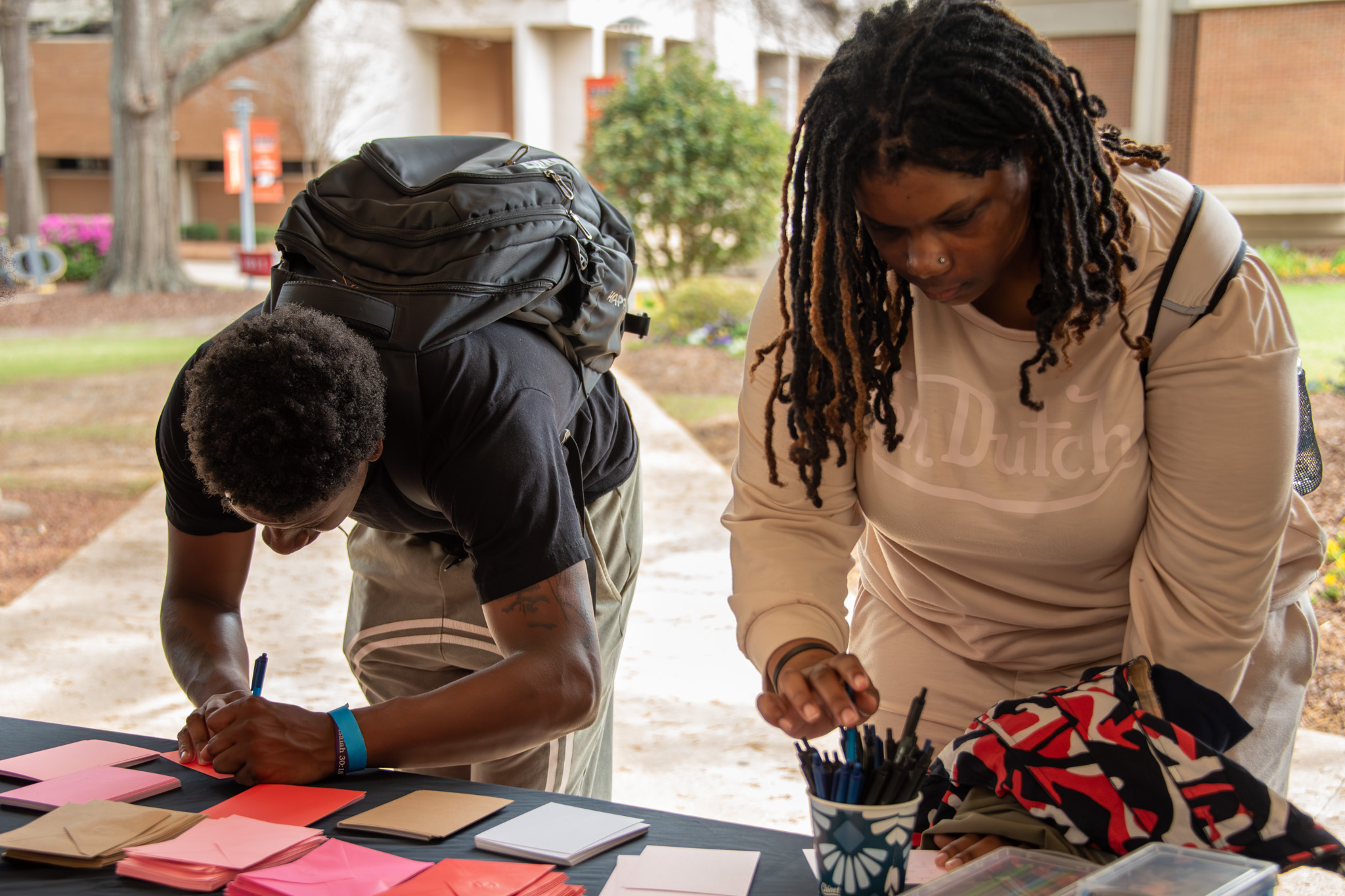 Auburn University at Montgomery students wrote notes to thank professors and teachers.