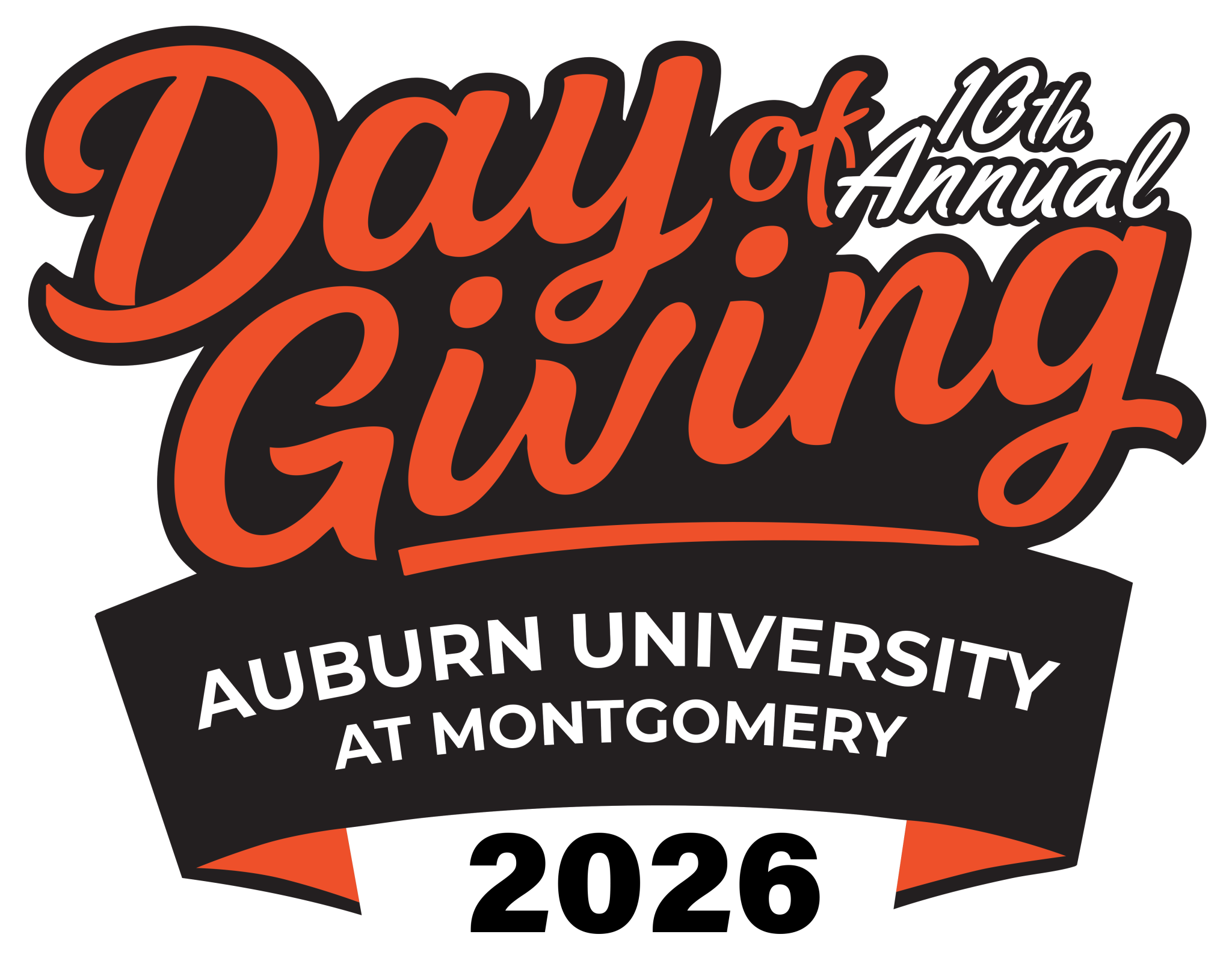 Auburn University at Montgomery 10th Annual Day of Giving logo for AUM fundraising campaign