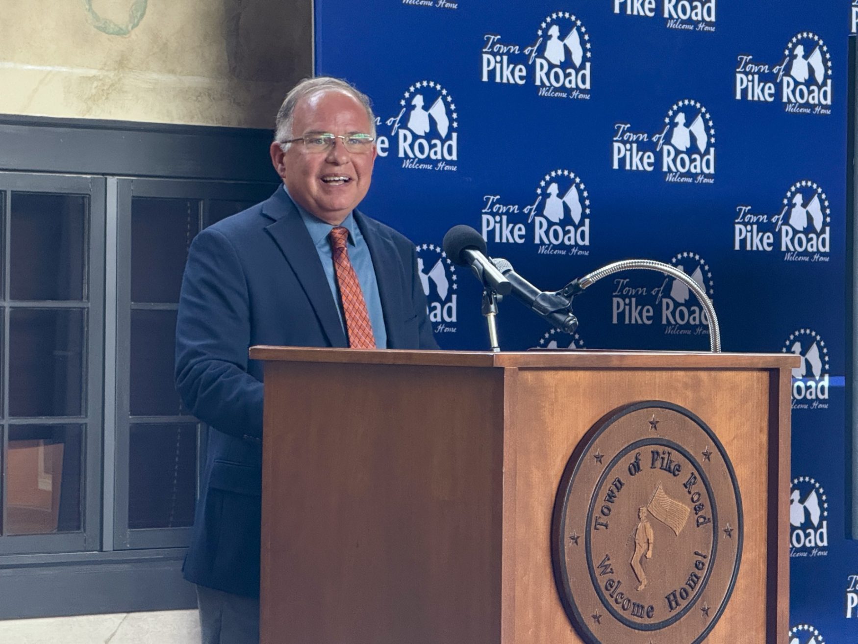 Auburn University at Montgomery's Director of Continuing Education Neal Kelley speaks at Town of Pike Road Business Association quarterly Lunch & Learn