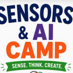 Auburn University at Montgomery Sensors & AI Camp banner with slogan 'Sense. Think. Create.'
