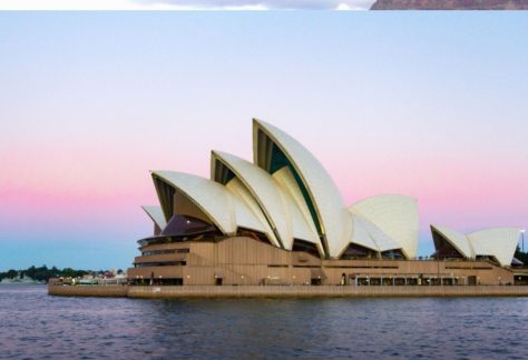 Auburn University at Montgomery study abroad - Sydney Opera House at dusk over Sydney Harbour, Australia.