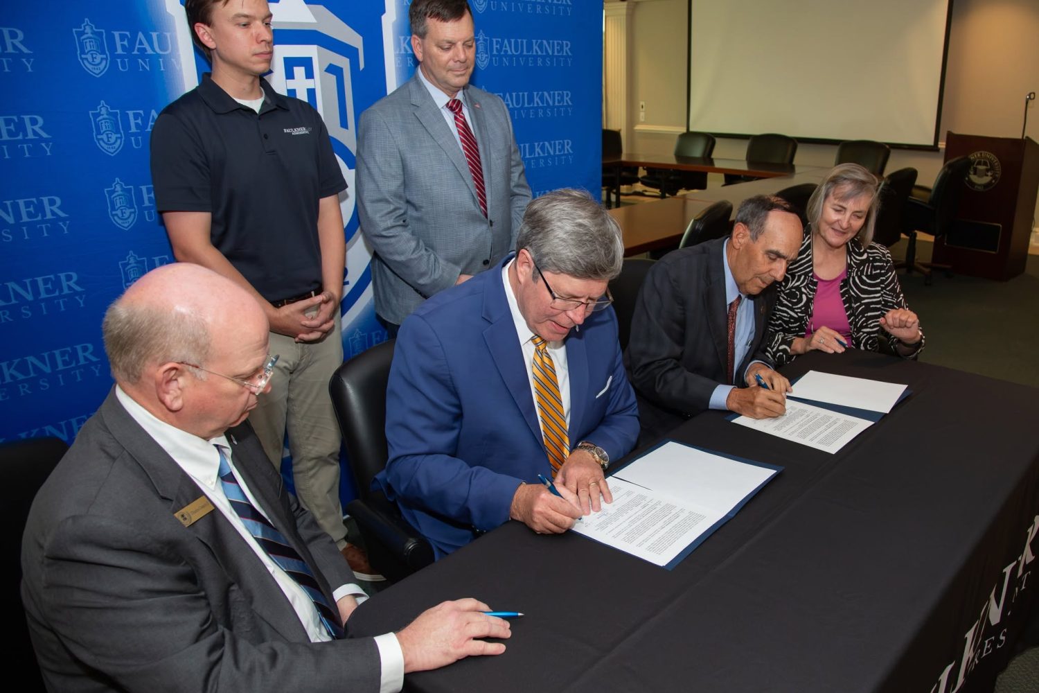 Auburn University At Montgomery And Faulkner University Officials Sign Partnership Agreement At Campus Ceremony
