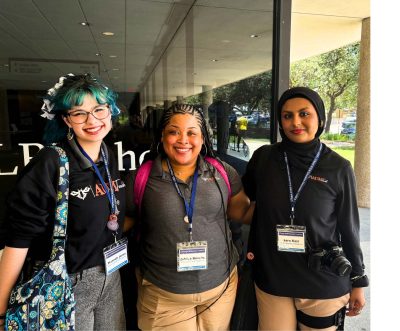 From right to left: Hannah Jones, JaNiya Bevelle, Sara Kazi (photo by Kelly Majuri)