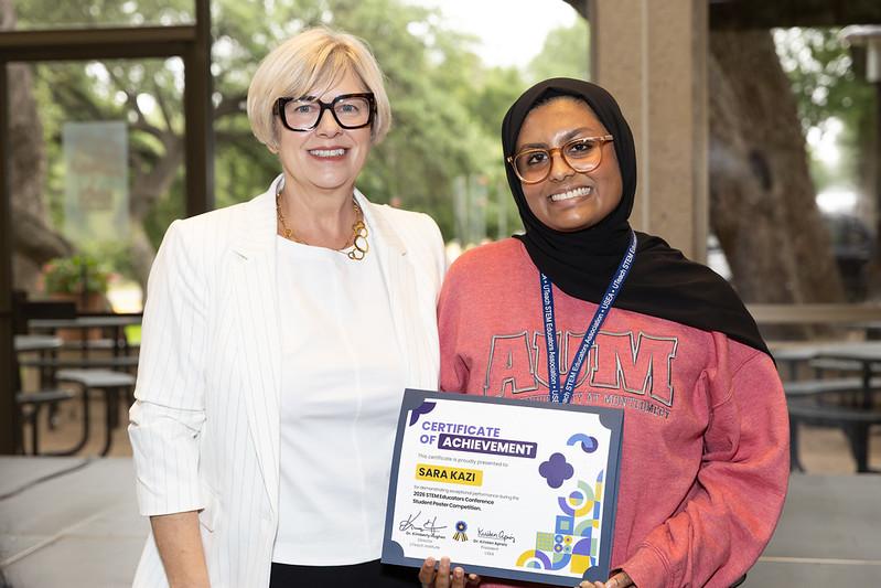 Dr. Kimberly Hughes, Director Of UTeach, And Sara Kazi, AUMTeach Student (photo Credit: UTeach STEM Educator’s Conference)