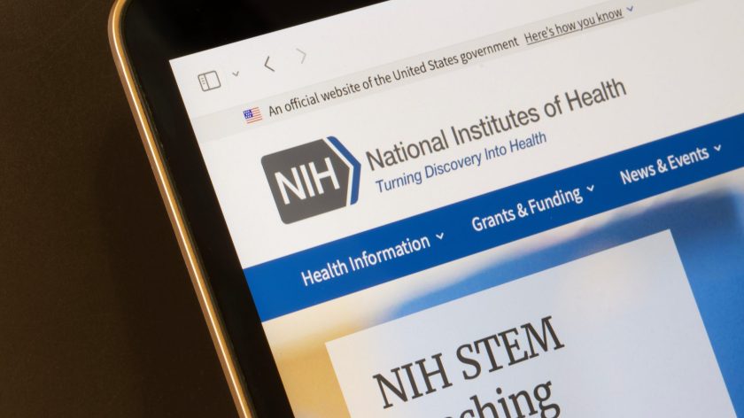 NIH Website On Tablet Highlighting Health Info, Grants, And Funding For Auburn University At Montgomery Researchers