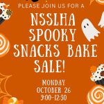 Auburn University at Montgomery NSSLHA Spooky Snacks Bake Sale flyer, Monday Oct 26, 9:00–12:30.